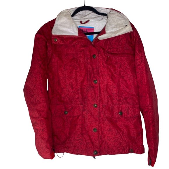 Billabong Jamie Anderson Signature Series Womens Red Snow Jacket M Full Zip Ski - Picture 1 of 16